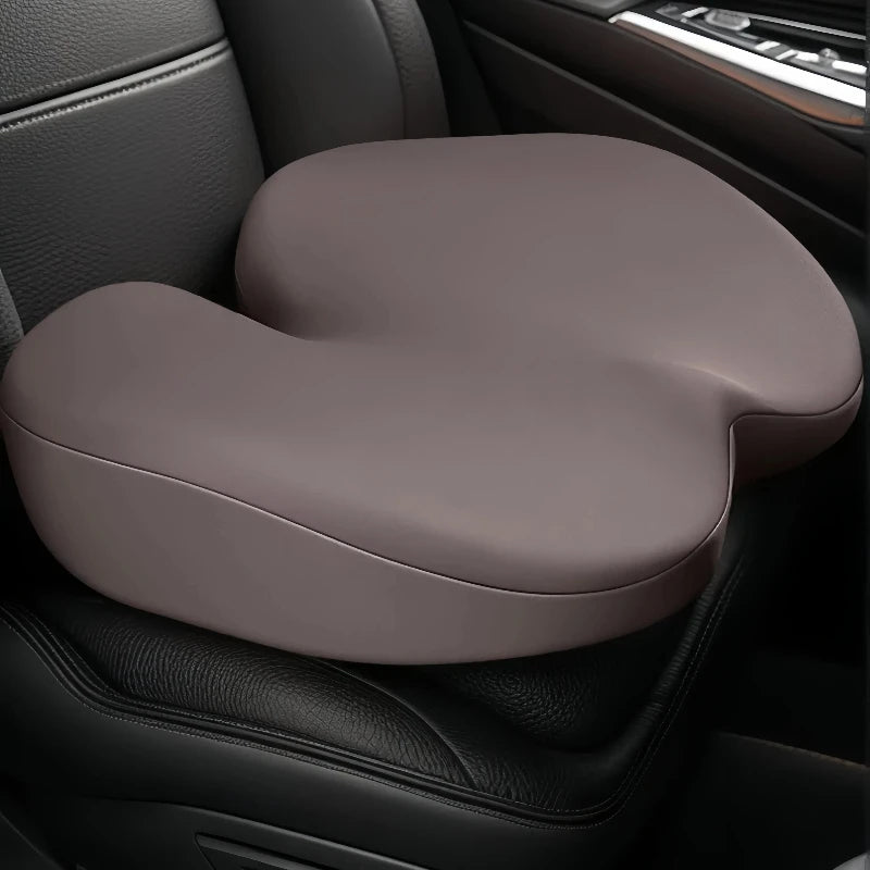 Memory Foam Car Seat Cushion – Non-Slip Seat Pad with Removable Cover - Delicate Leather  