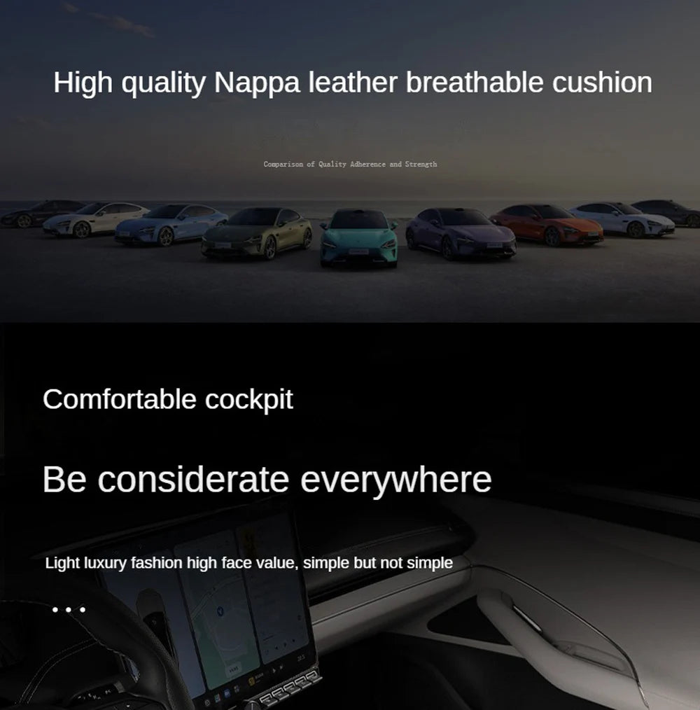 NAPPA Leather Car Seat Cushion Protective Auto Seat Cover Pad for Vehicles Universal Fit