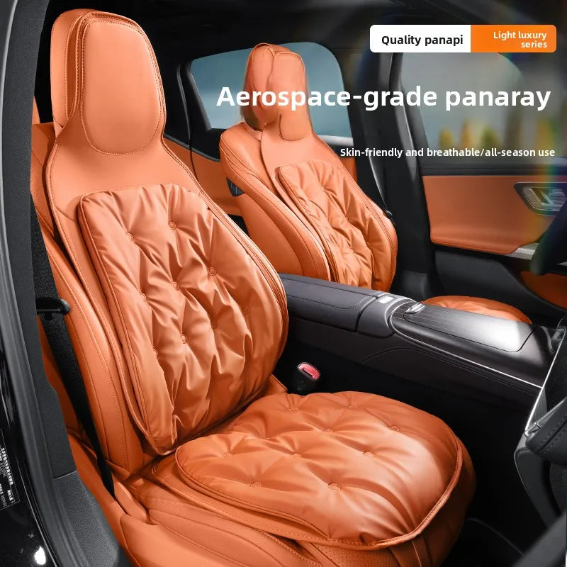 Universal Winter Down Car Seat Cover – Warm Breathable Soft Seat Cushion Protector for Vehicle Interior - Delicate Leather  