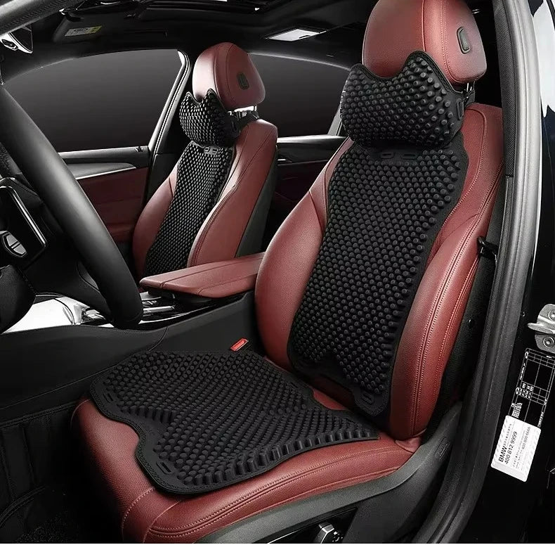 Silicone Non-Slip Car Seat Cushion – Universal Four-Season Cooling Breathable Seat Cover for Car, Office, and Home Use - Delicate Leather  