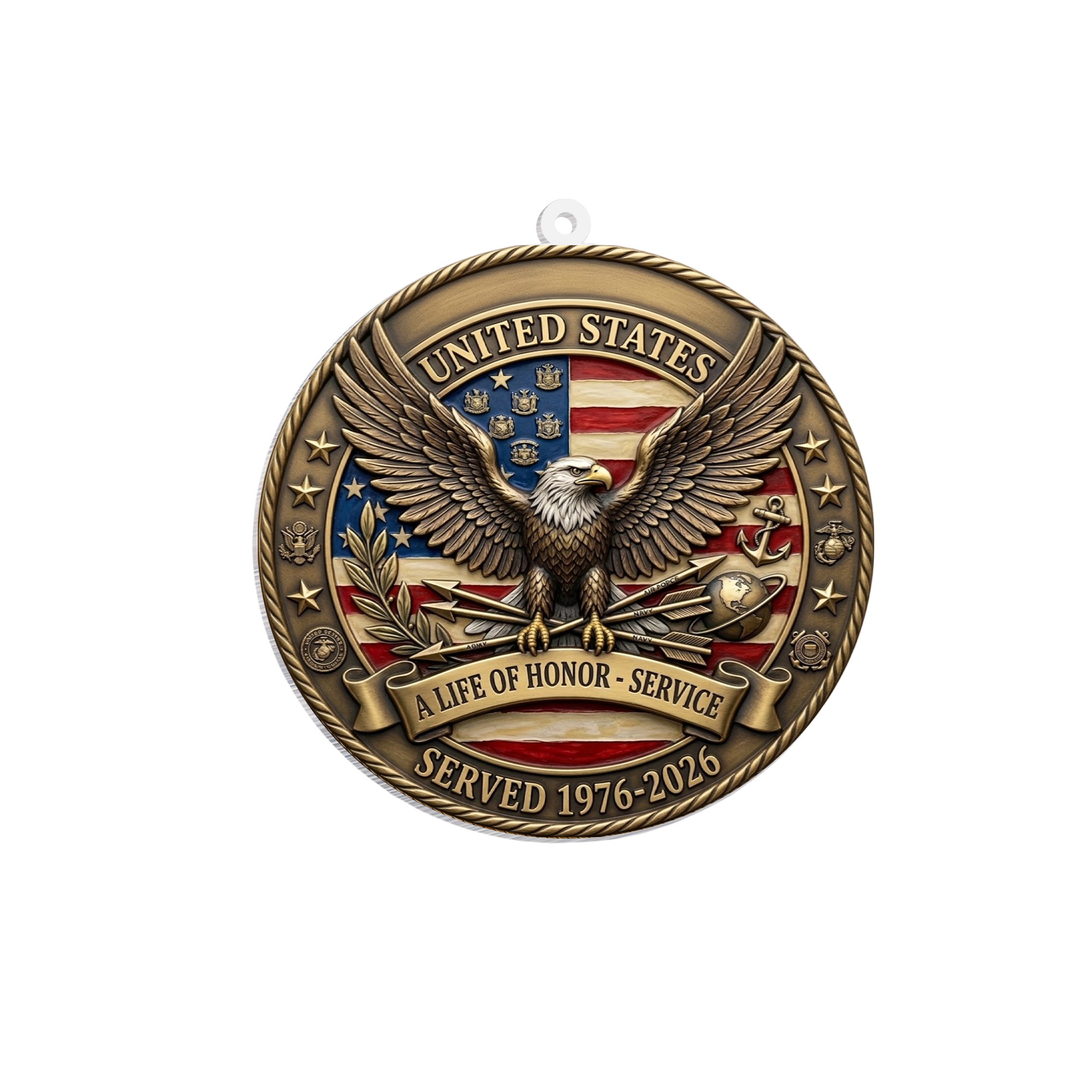 USA 250th Anniversary Rear View Mirror Accessory – Commemorative Hanging Ornament 09 - Delicate Leather  