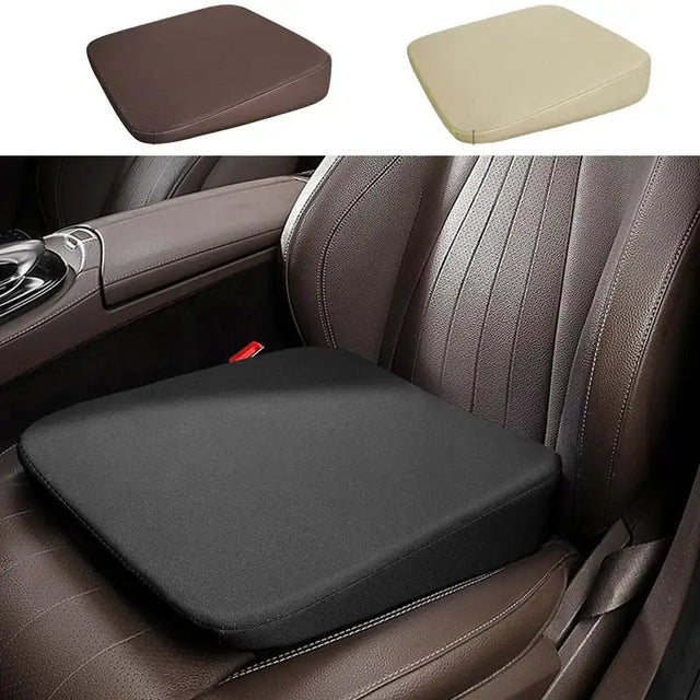 Wedge Car Seat Cushion – Sloped Booster Seat Pad with Non-Slip Base for Vehicle Seats - Delicate Leather