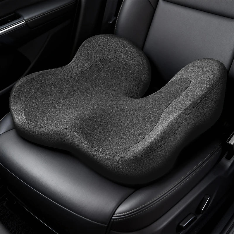 Memory Foam Seat Cushion – Portable Seat Pad for Car and Office Chair - Delicate Leather  