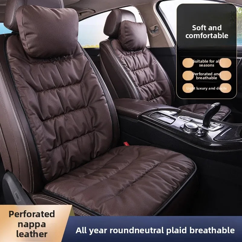 Universal Winter Down Car Seat Cover – Breathable Warm Seat Protector, Soft Cushion for Vehicle Interior - Delicate Leather  