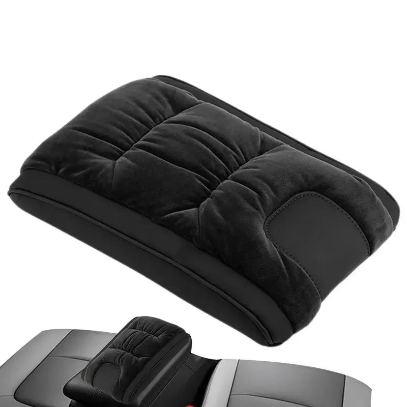 Car Armrest Heightening Cushion – Flannel Center Console Booster Pad - Delicate Leather  