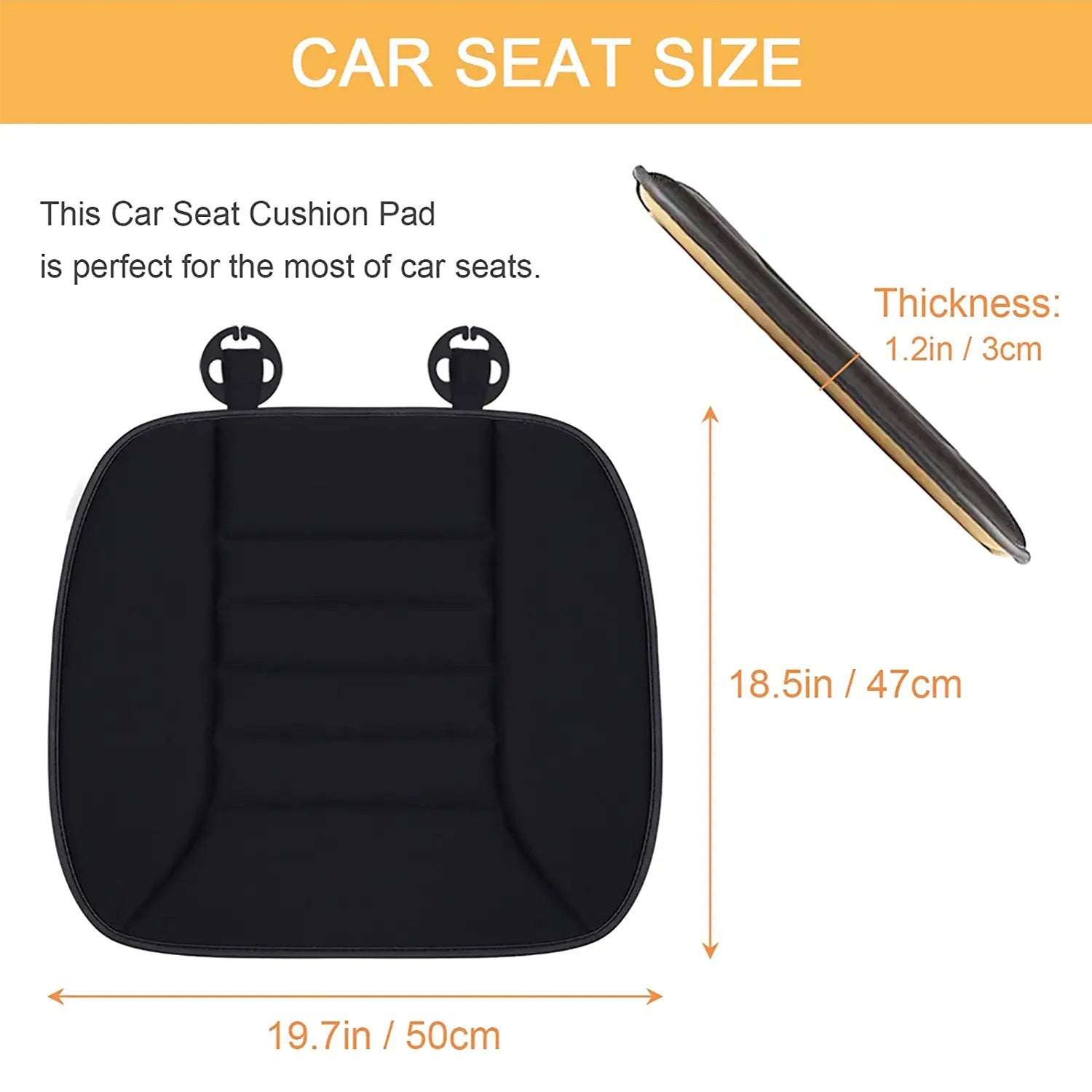 Car Seat Cushion with 1.2inch Comfort Memory Foam, Custom-Fit For Car, Seat Cushion for Car and Office Chair DLUE247