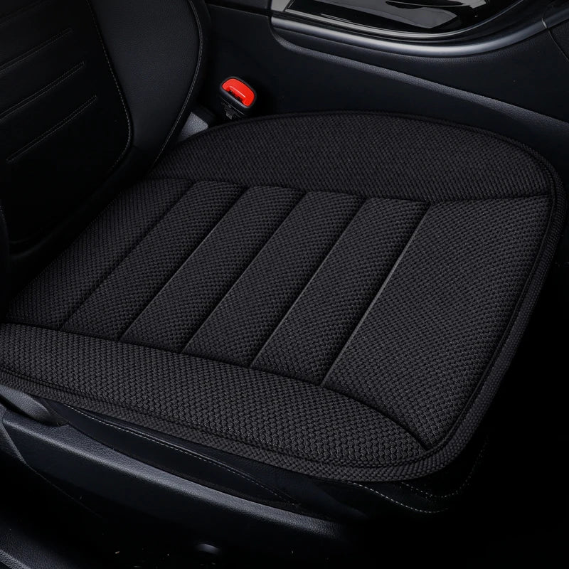 Linen Cotton Car Seat Cushion – Breathable Universal Seat Cover Pad for Vehicle Interiors - Delicate Leather  