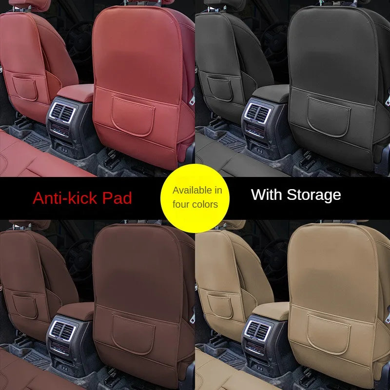 Car Seat Back Protector – Universal Backseat Kick Mat Waterproof Interior Cover - Delicate Leather  