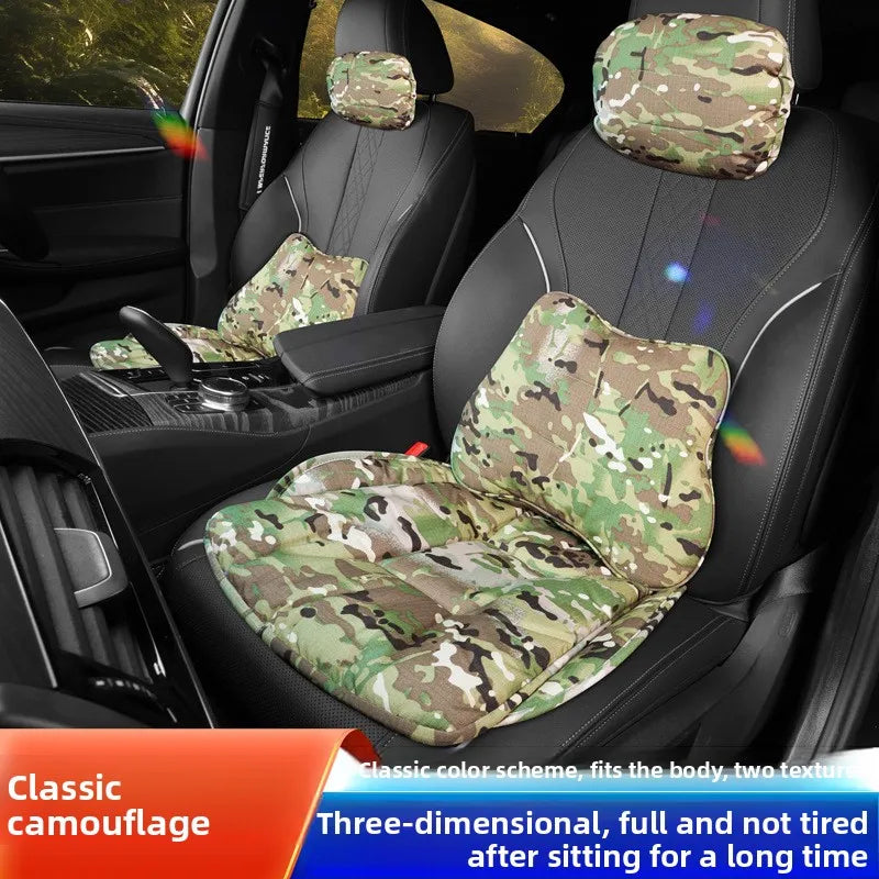 Universal Car Headrest Pillow – High-Quality Latex Cushion with Breathable Leather Cover, Neck and Lumbar Support Pillow - Delicate Leather  