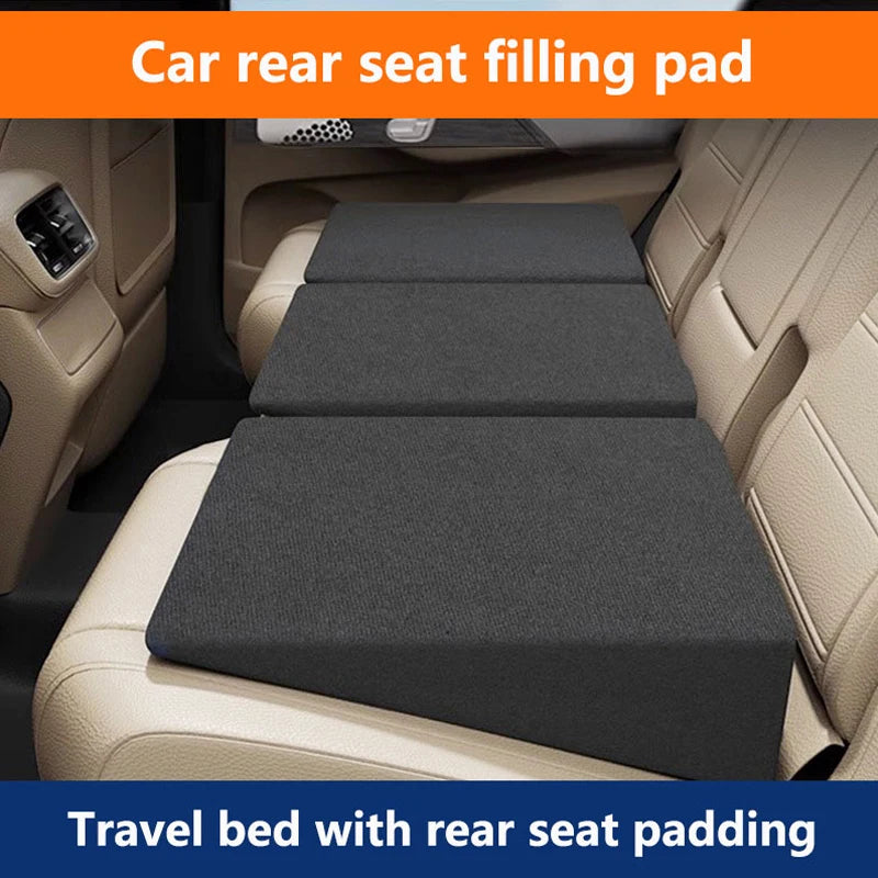 Car Seat Leveling Pad - Memory Foam Seat Cushion for Fatigue Relief and Height Increase - Rear Seat Flattening Pad - Delicate Leather  