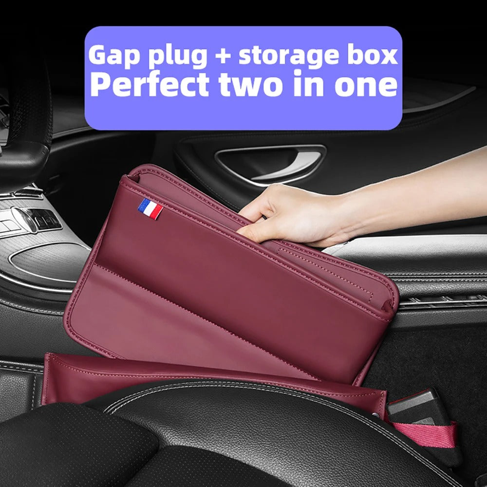 Leather Car Seat Gap Organizer – Phone Holder & Side Storage Pocket - Delicate Leather