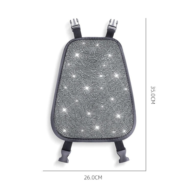 1PC Bling Car Seat Headrest Cover – Rhinestone Plush Headrest Cushion Protector Universal Auto Interior Accessory - Delicate Leather