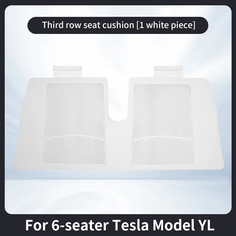 For 6-seater Tesla Model YL Car Seat Cushion Set – Front & Rear Seat Protection Cushions - Delicate Leather