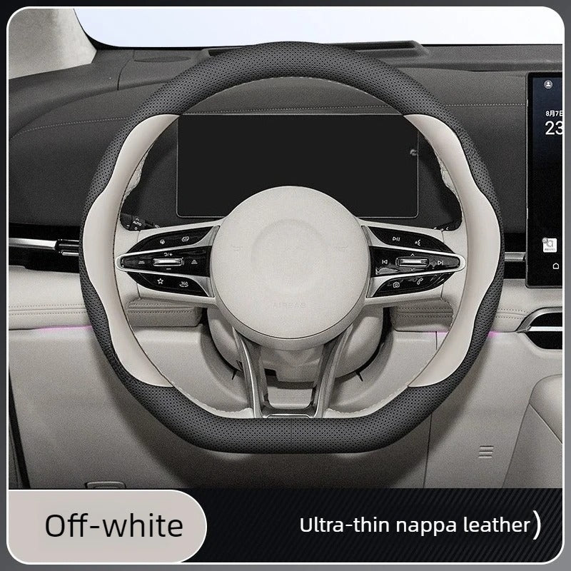 Custom Fit Leather Steering Wheel Cover – Non-Slip Interior Accessory - Delicate Leather