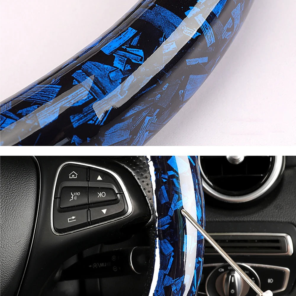 Universal Leather Steering Wheel Cover 37-38cm – Top Layer Leather Non-Slip Car Steering Wheel Protector - Delicate Leather