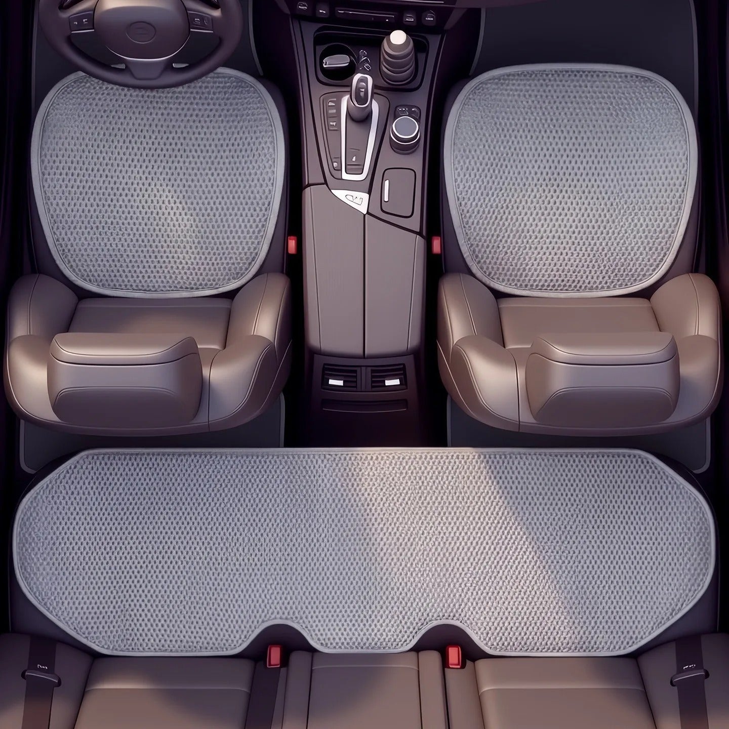 Universal Ice Silk Car Seat Cushion – Breathable Anti-Slip Summer Seat Cover - Delicate Leather