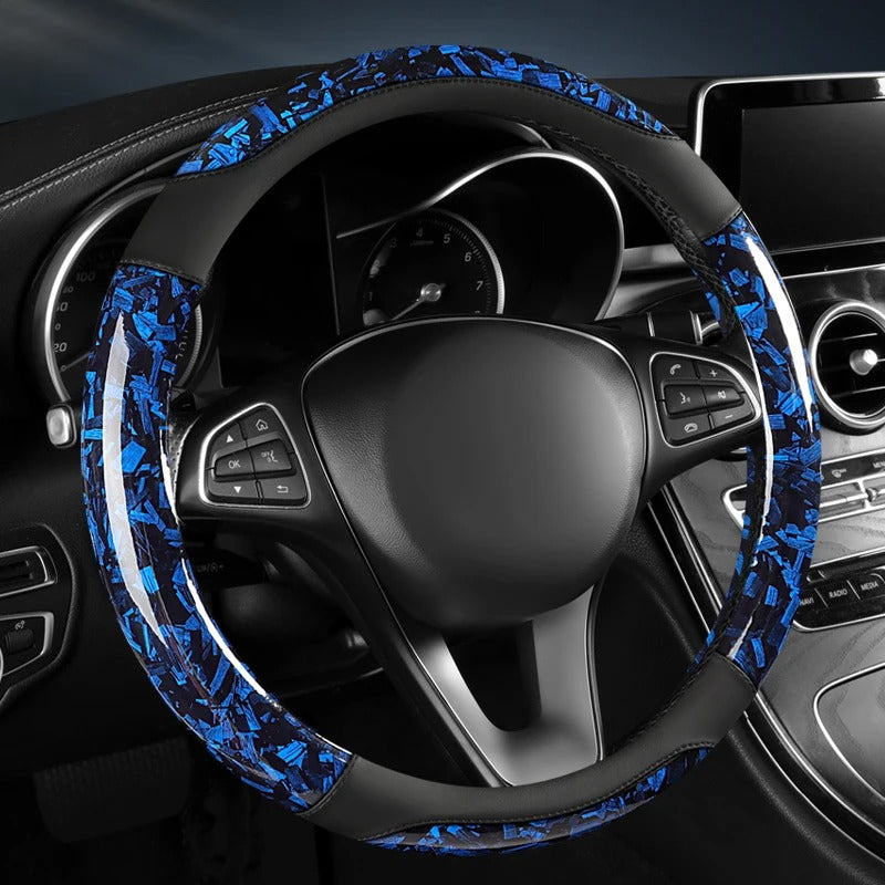 Universal Leather Steering Wheel Cover 37-38cm – Top Layer Leather Non-Slip Car Steering Wheel Protector - Delicate Leather