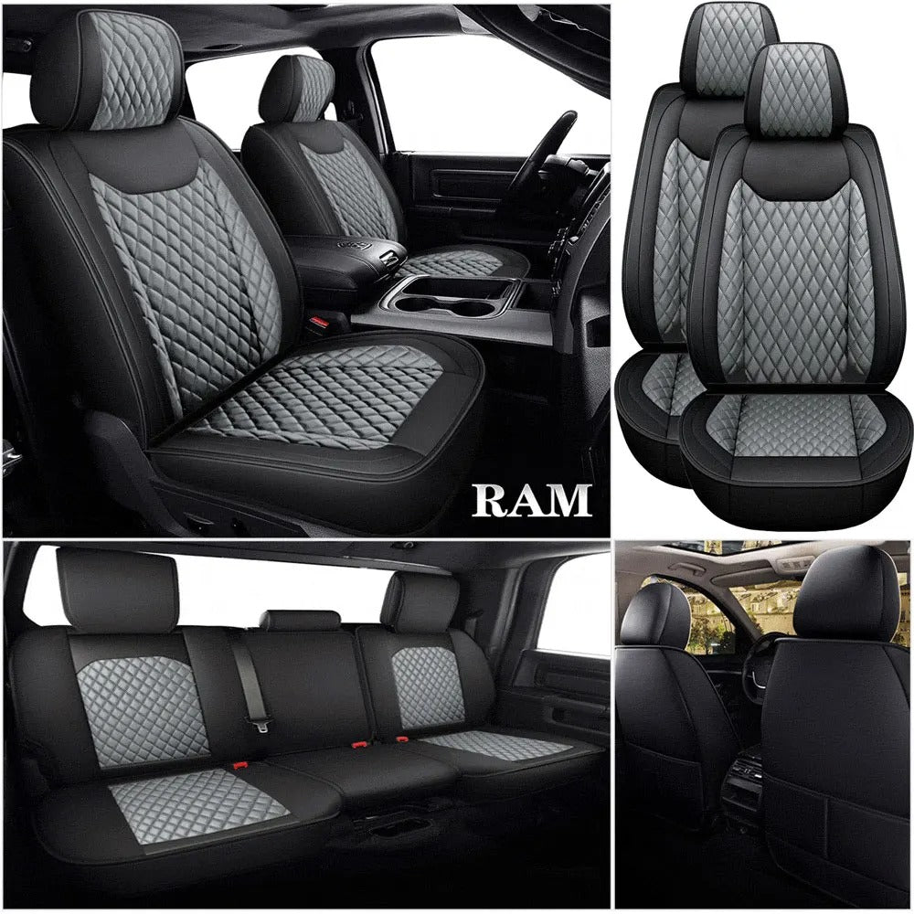 5-Seat PU Leather Car Seat Covers – Full Set for Pickup Trucks (2009–2021 Models)