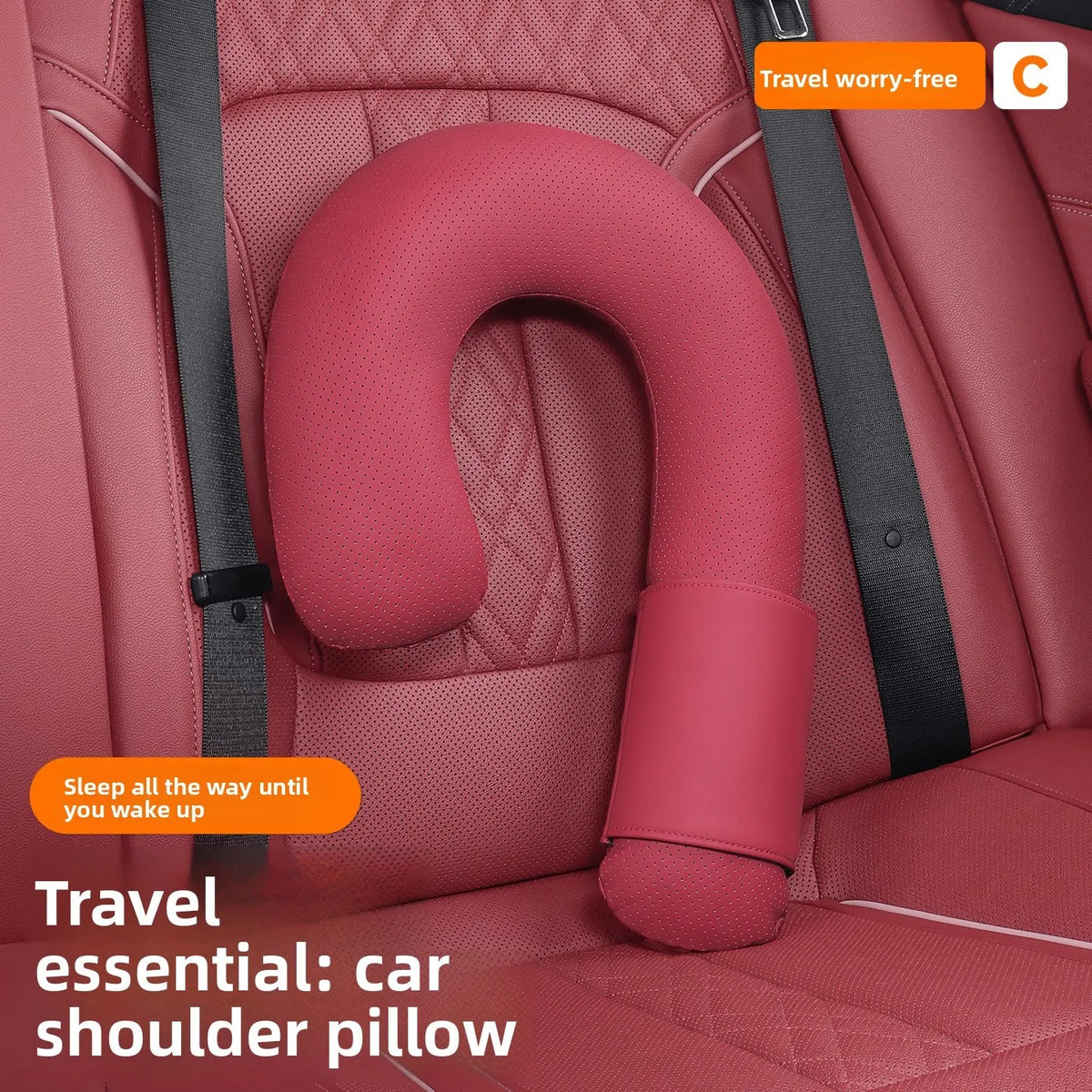 Car Headrest Neck Support Pillow – Soft Latex Seat Cushion for Vehicle Travel - Delicate Leather