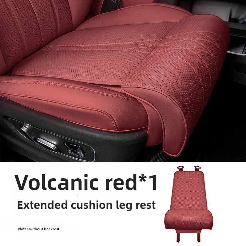 Driver Car Seat Extender - Leather Leg Support Cushion for Long Distance Driving - Memory Foam Knee Pad for Car, Truck, and Home Use - Delicate Leather