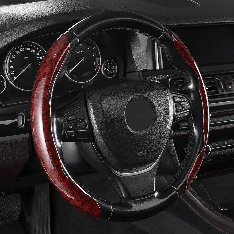 Universal Carbon Fiber Steering Wheel Cover – Lightweight Sport-Style Interior Grip - Delicate Leather