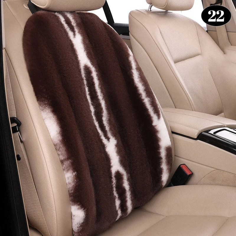 Universal Winter Faux Wool Car Seat Cover – Thickened Warm Plush Cushion, Soft Artificial Fur Interior Accessory - Delicate Leather  