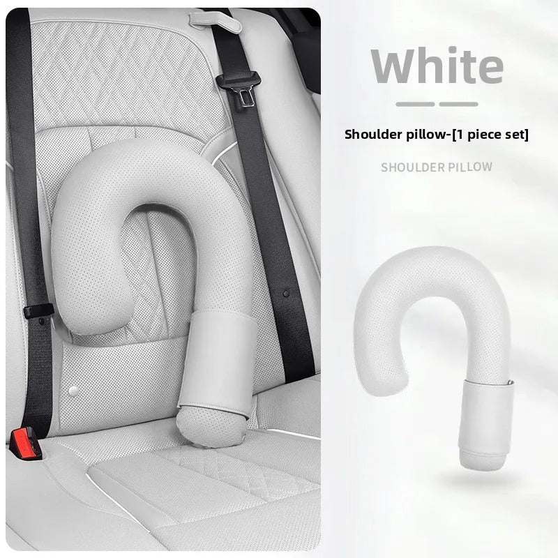 Car Headrest Neck Support Pillow – Soft Latex Seat Cushion for Vehicle Travel - Delicate Leather