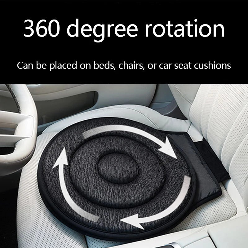 360° Rotating Seat Cushion – Swivel Pad for Cars, Office, and Home Chairs - Delicate Leather  