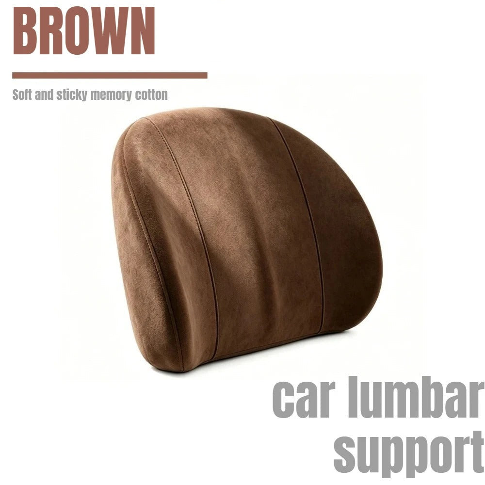 Memory Foam Car Neck & Waist Pillow Set – Universal Soft Seat Cushions - Delicate Leather