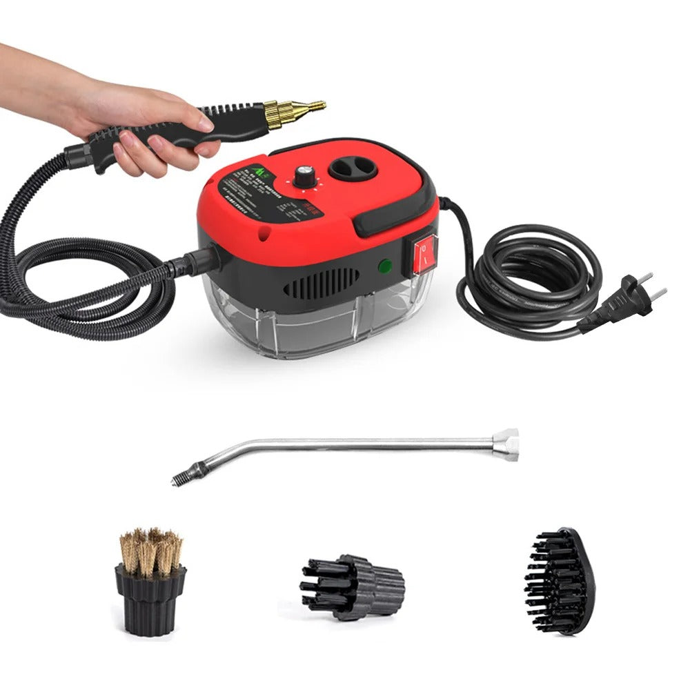 2500W Portable Handheld Steam Cleaner – High-Temperature Pressurized Cleaning Machine with Brush Heads