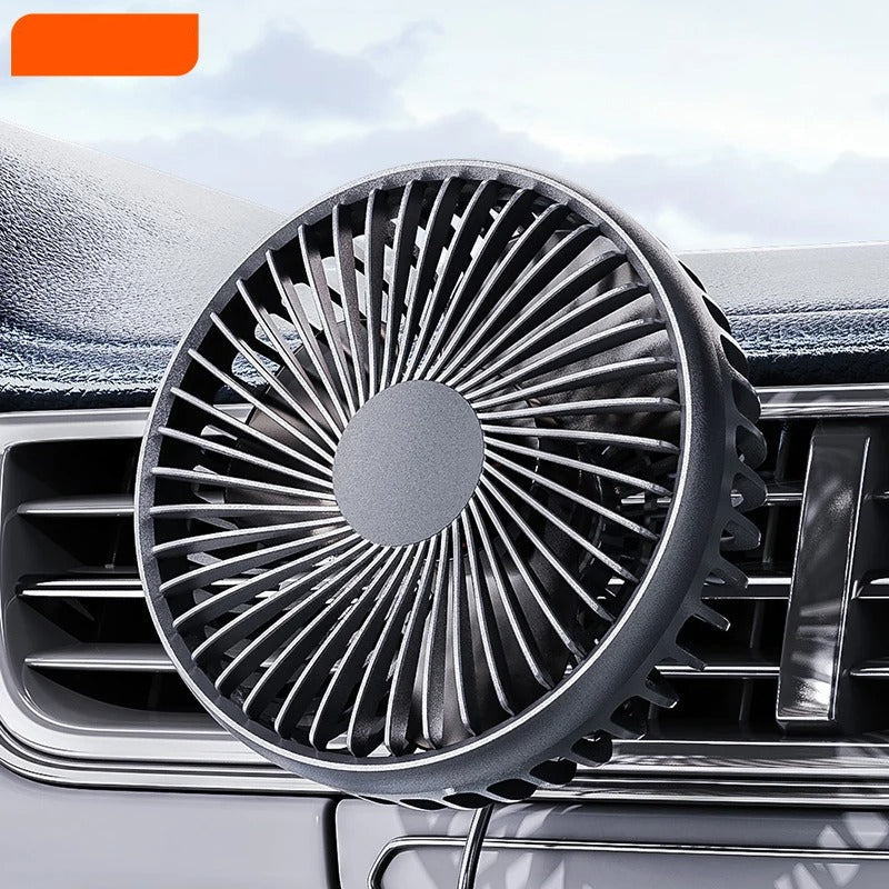 12–24V Mini Car Air Outlet Fan with LED Lighting – USB Powered, 360° Rotating, 3-Speed Cooling Fan for Car, Office & Home Use - Delicate Leather  