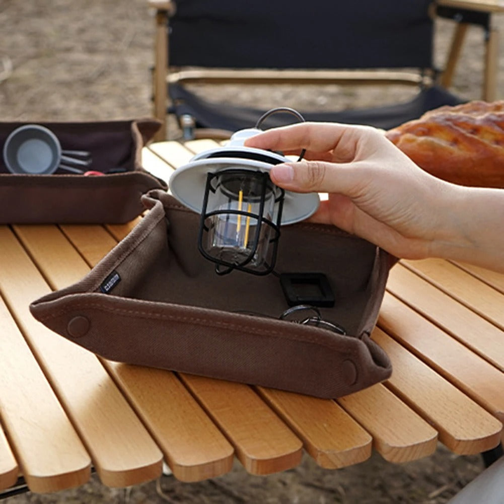 Portable Camping Gadgets Tray Foldable Oxford Storage Box Waterproof Travel Jewelry Sundries Makeup