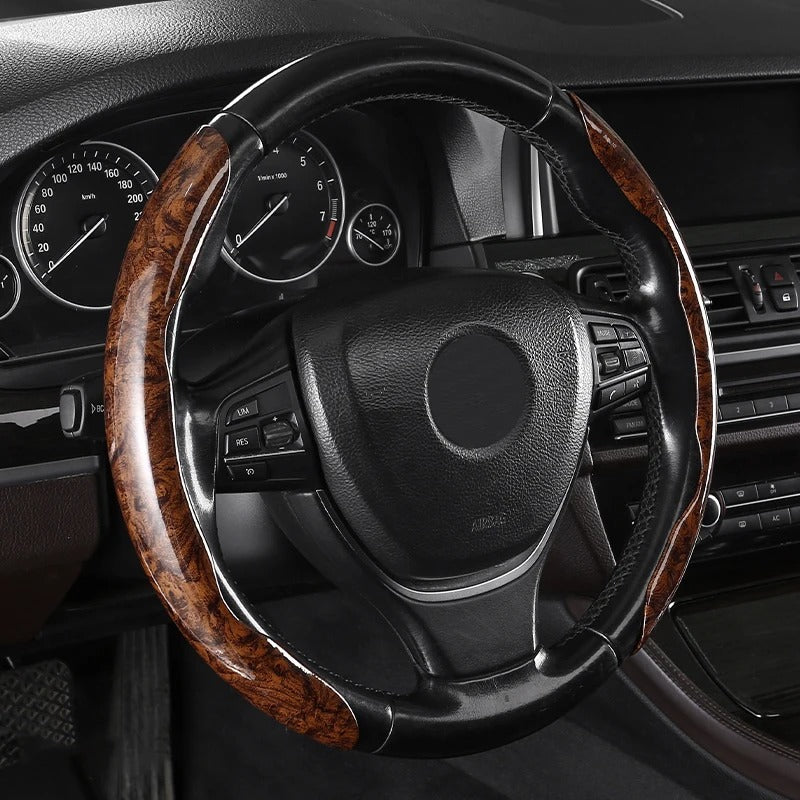 Universal Carbon Fiber Steering Wheel Cover – Lightweight Sport-Style Interior Grip - Delicate Leather