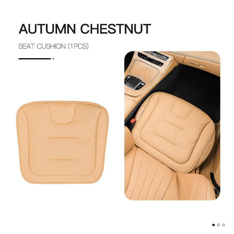 3D Embossed Car Seat Cushion – Universal Nappa-Style Leather Seat Protector for All Seasons - Delicate Leather  
