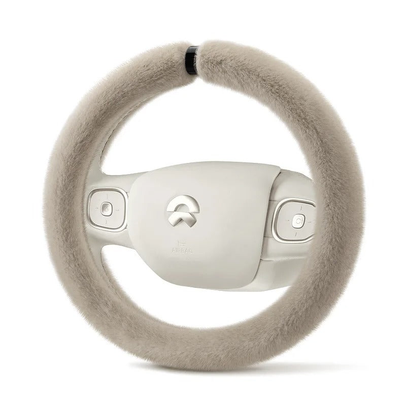 Luxury Plush Steering Wheel Cover – Universal 15-Inch Soft Fluffy Winter Grip (O & D Shape) - Delicate Leather