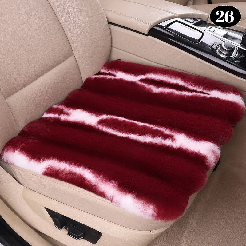 Universal Winter Faux Wool Car Seat Cover – Thickened Warm Plush Cushion, Soft Artificial Fur Interior Accessory - Delicate Leather  