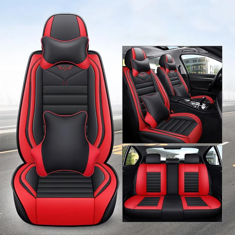 Universal Leather Car Seat Covers – Four-Season Interior Seat Protection Set - Delicate Leather