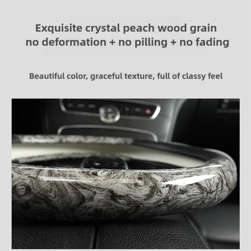 Carbon Fiber Steering Wheel Cover 38cm O/D Type – Universal Non-Slip Faux Leather Car Steering Wheel Protector - Delicate Leather