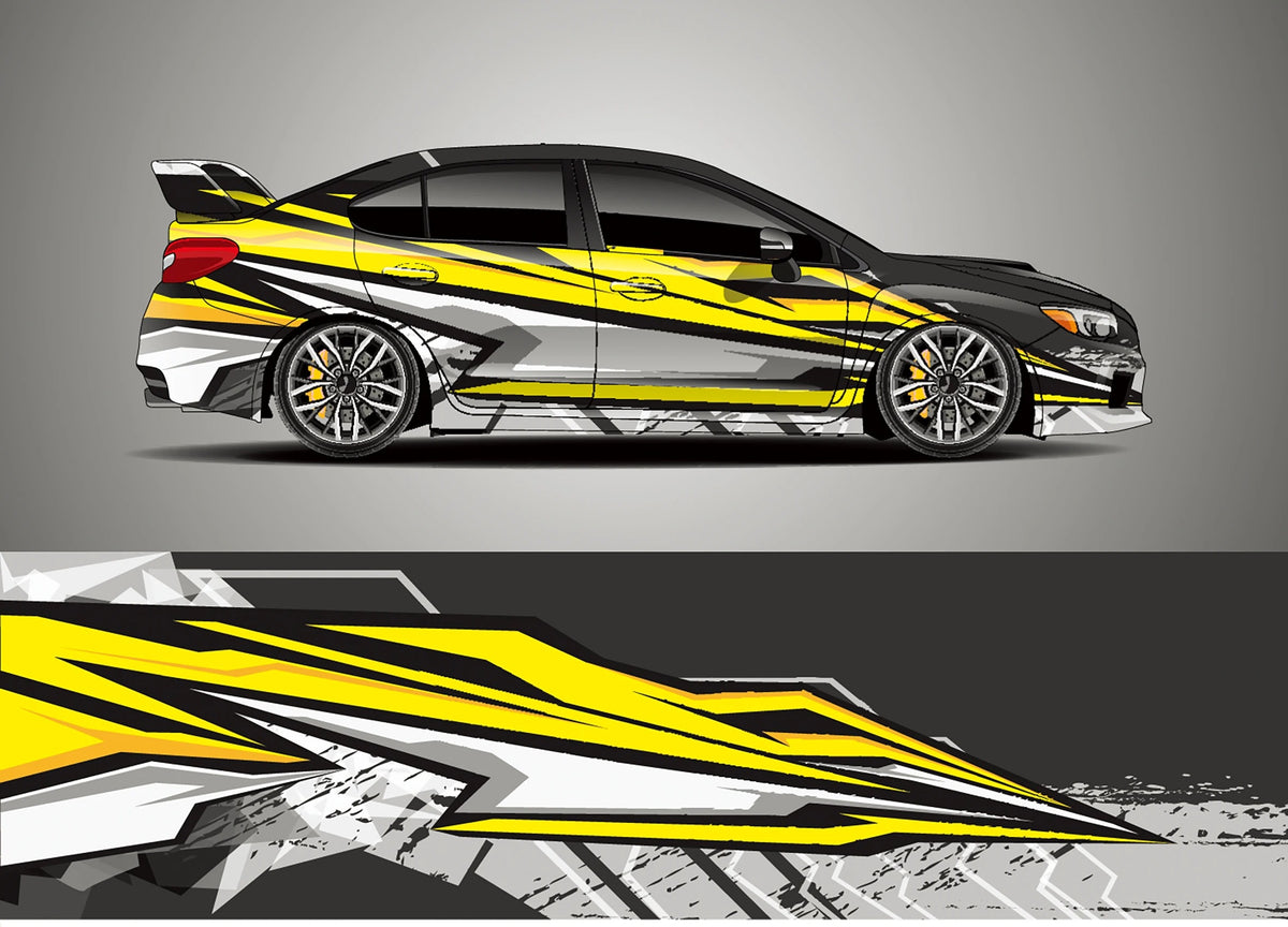 Color Stitching Car Body Decal – Camo Racing Graphic PVC Vinyl Wrap 300 × 60cm - Delicate Leather
