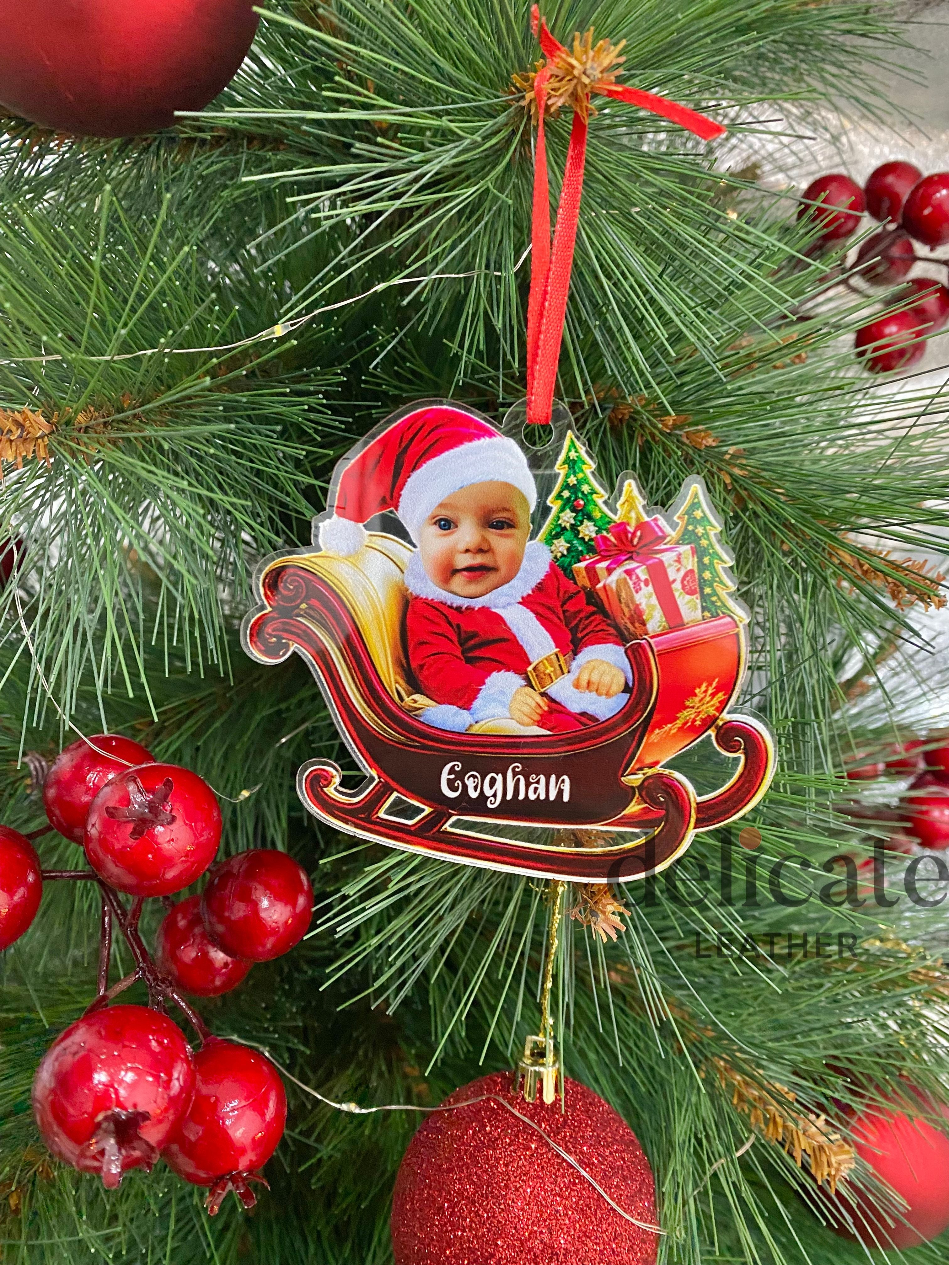 Personalized Funny Baby's Christmas Ornament – Custom 2D Acrylic with Photo and Name