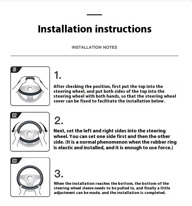 Leather Car Steering Wheel Cover, Fine Skin Texture, Comfortable Grip, Wear-Resistant, All-Season, Universal Fit - Delicate Leather  
