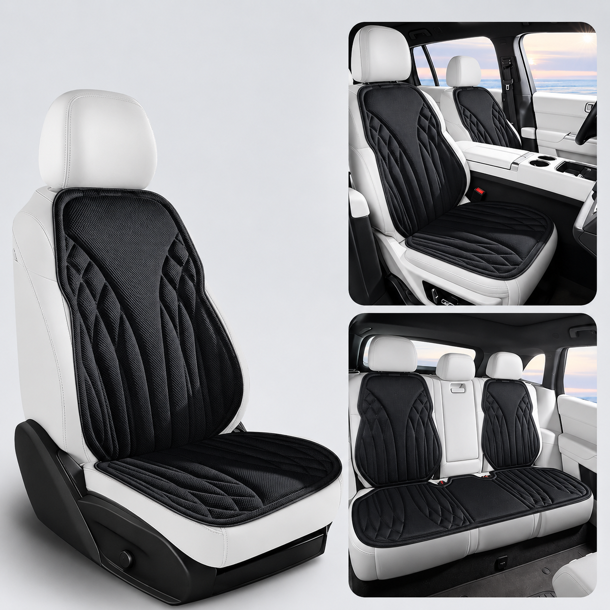 Breathable Latex Car Seat Cushion – Universal Non-Slip Cooling Seat Cover - Delicate Leather