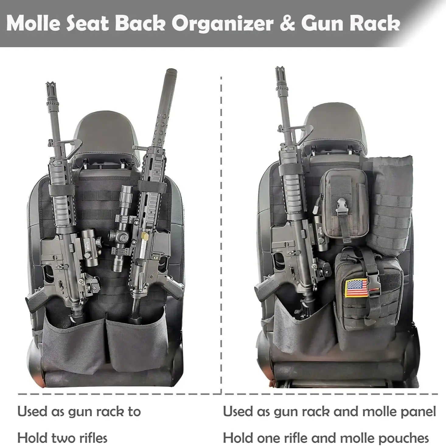 Tactical Seat Back Organizer for Automotive Panel