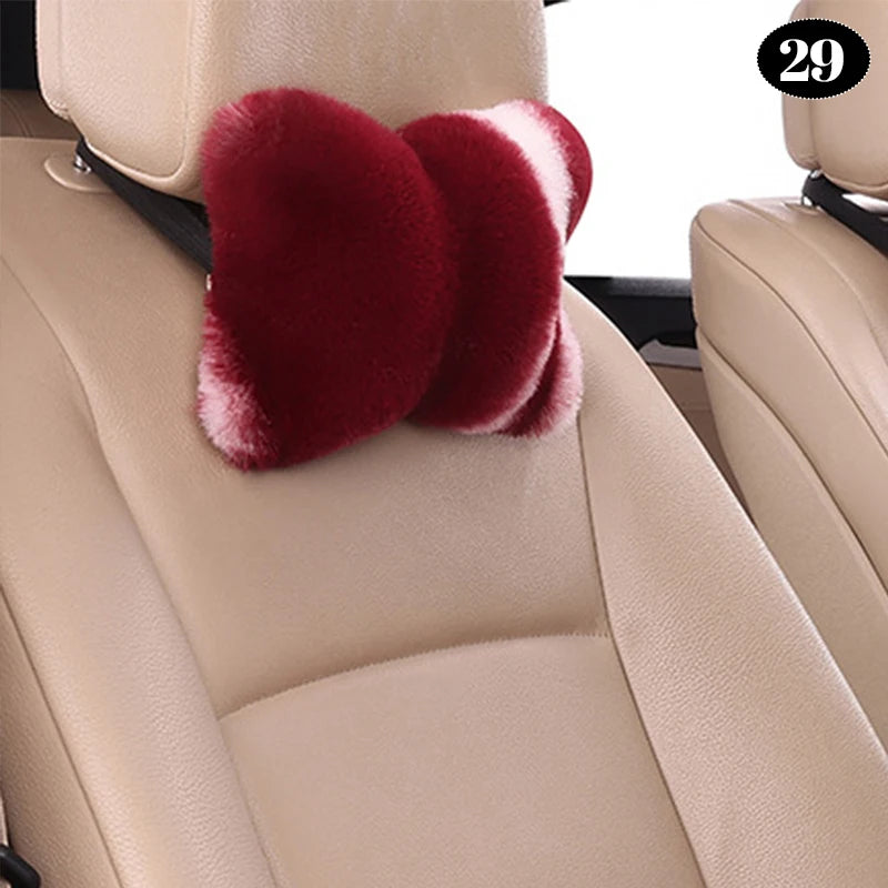 Universal Winter Faux Wool Car Seat Cover – Thickened Warm Plush Cushion, Soft Artificial Fur Interior Accessory - Delicate Leather  