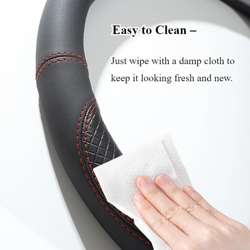 2024 New Universal Non-slip Leopard Print Leather Elastic Steering Wheel Cover - Delicate Leather  