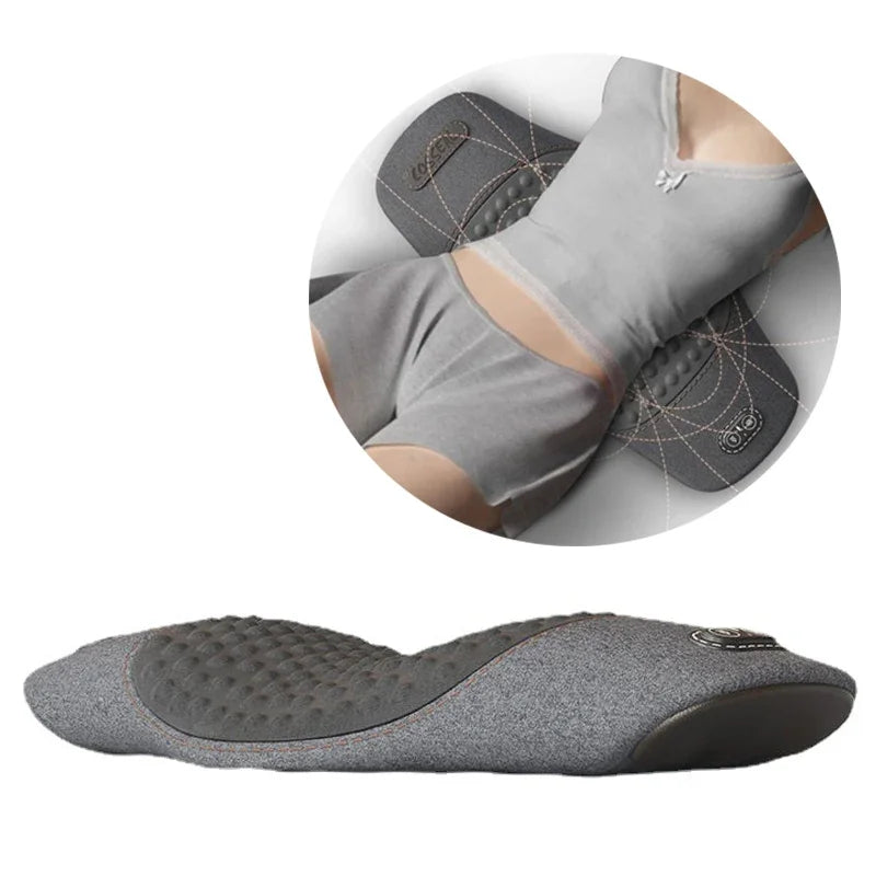 Lumbar Support Pad with Heating & Massage – Waist Pillow for Bed or Seat - Delicate Leather  