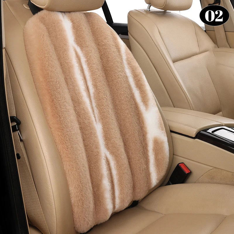 Universal Winter Faux Wool Car Seat Cover – Thickened Warm Plush Cushion, Soft Artificial Fur Interior Accessory - Delicate Leather  
