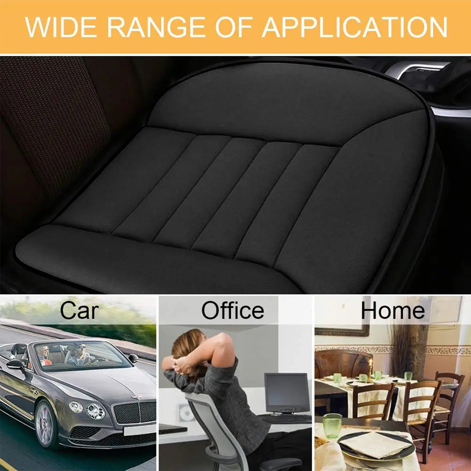 Car Seat Cushion with 1.2inch Comfort Memory Foam, Custom-Fit For Car, Seat Cushion for Car and Office Chair DLRL247