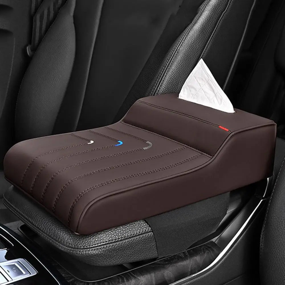 Extended Car Armrest Cushion – Thickened Wear-Resistant Center Console Cover - Delicate Leather  