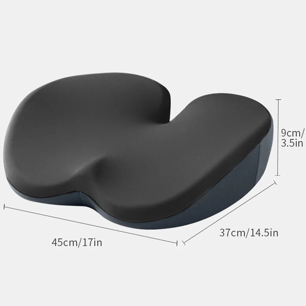 Memory Foam Seat Cushion – Ergonomic Chair Booster Pad for Office, Home, and Car - Delicate Leather  